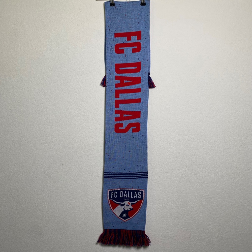 FC Dallas 96 Soccer Scarf Ruffneck LH Flag Texas MLS Football Blue Red Fan Gear - Picture 4 of 9